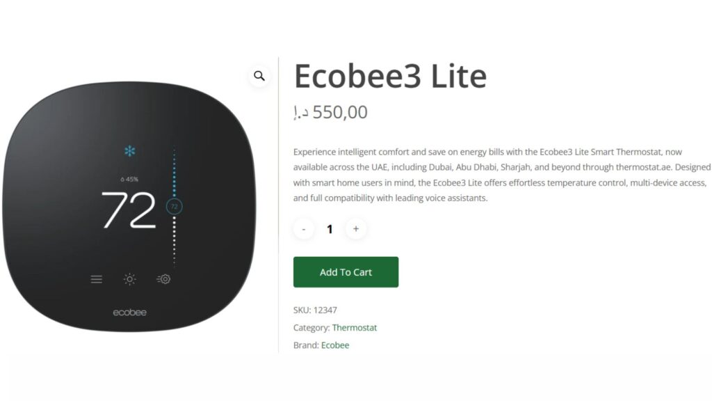 Ecobee3 Lite Smart Thermostat